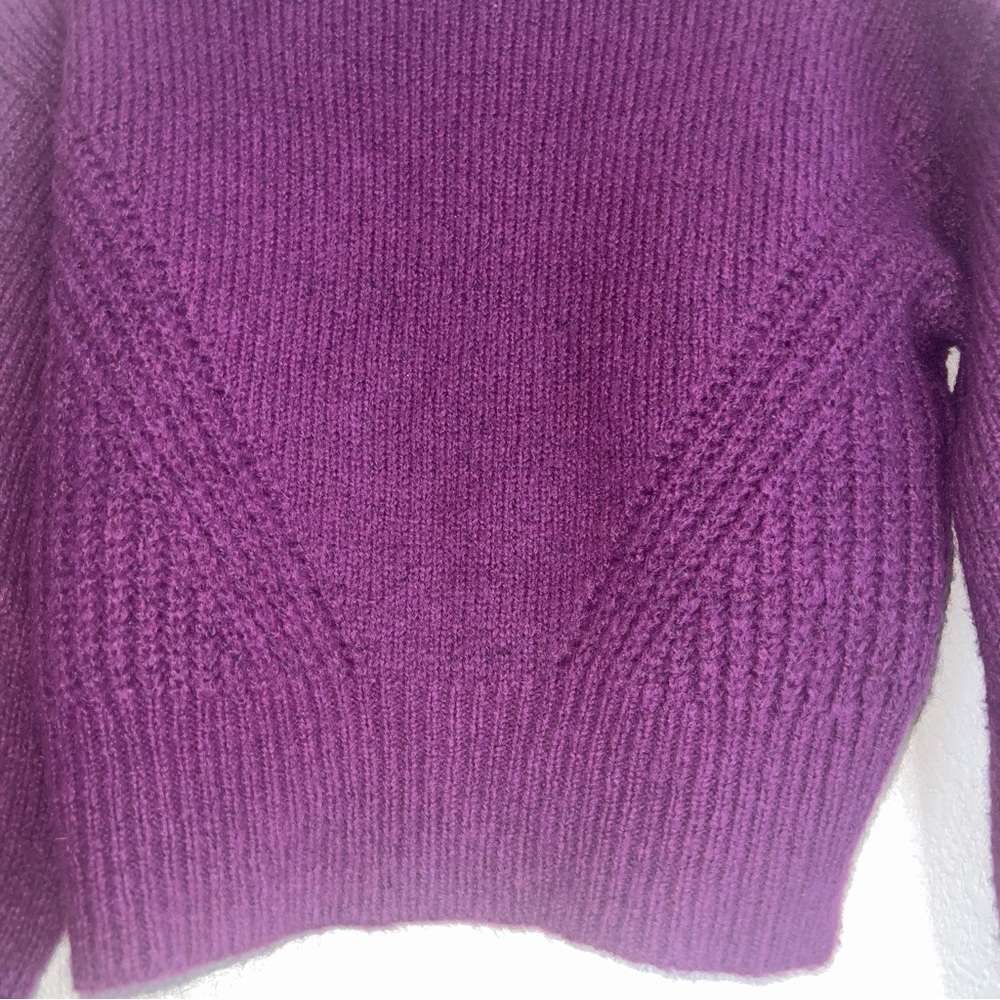 Madewell Women’s Purple Wool-Blend Wedge Sweater Sz XS - Picture 11 of 13